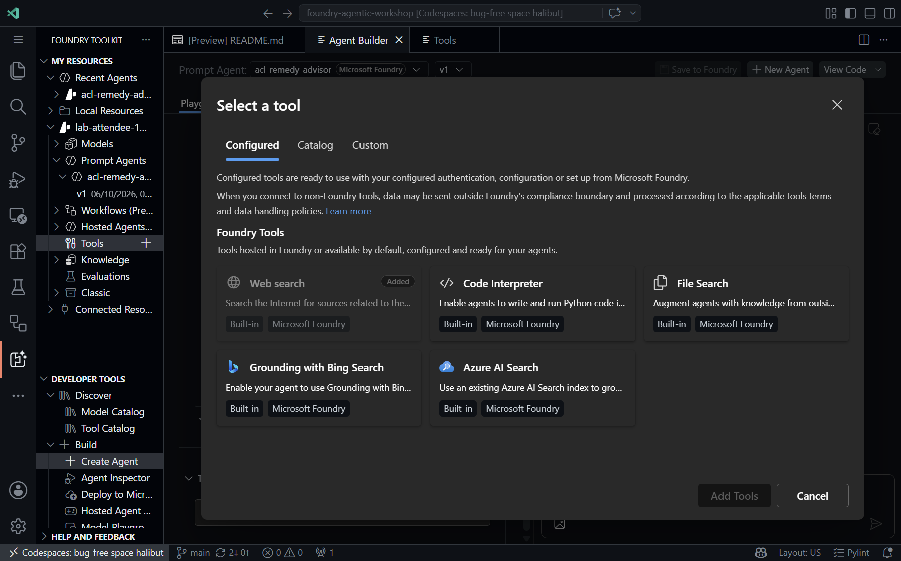 05. Agent tools and evaluations | Microsoft Foundry Agentic Workshop
