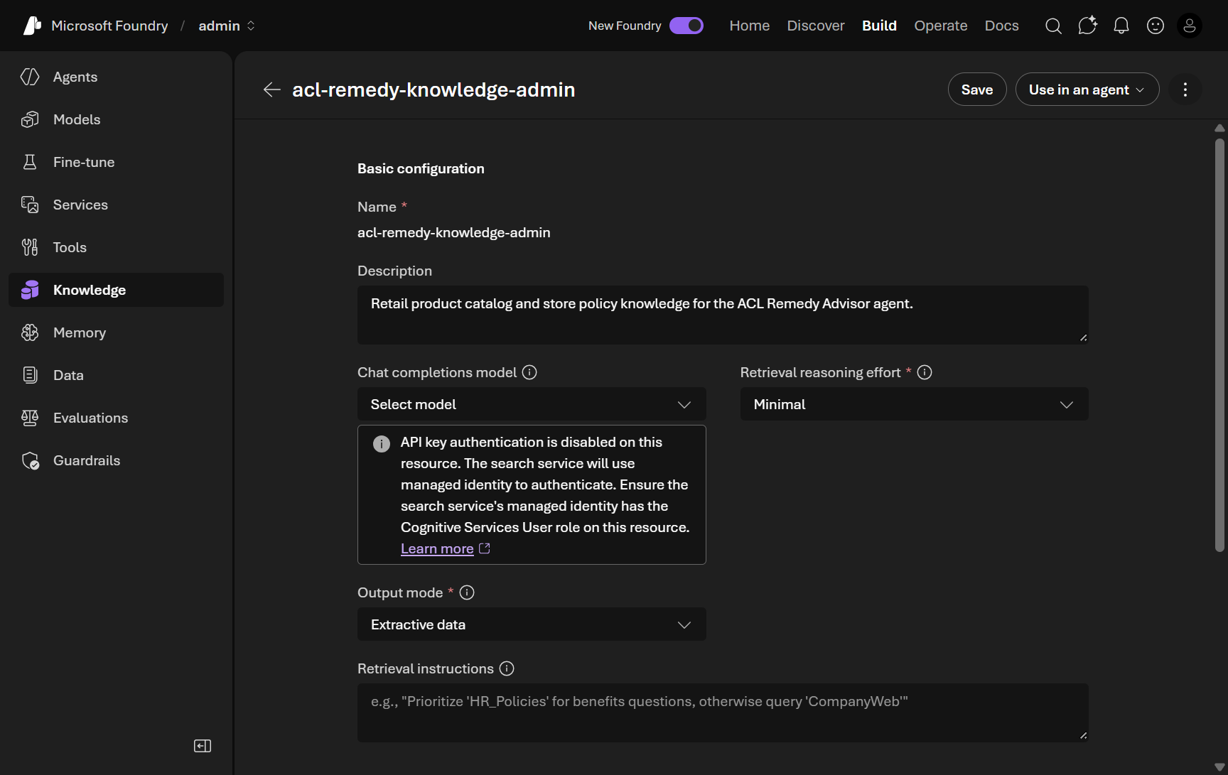 07. Ground the agent with Foundry IQ knowledge bases | Microsoft ...