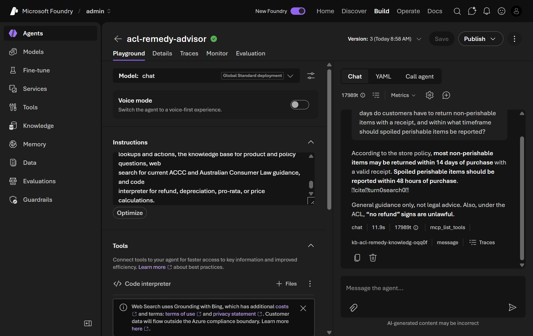 07. Ground the agent with Foundry IQ knowledge bases | Microsoft ...