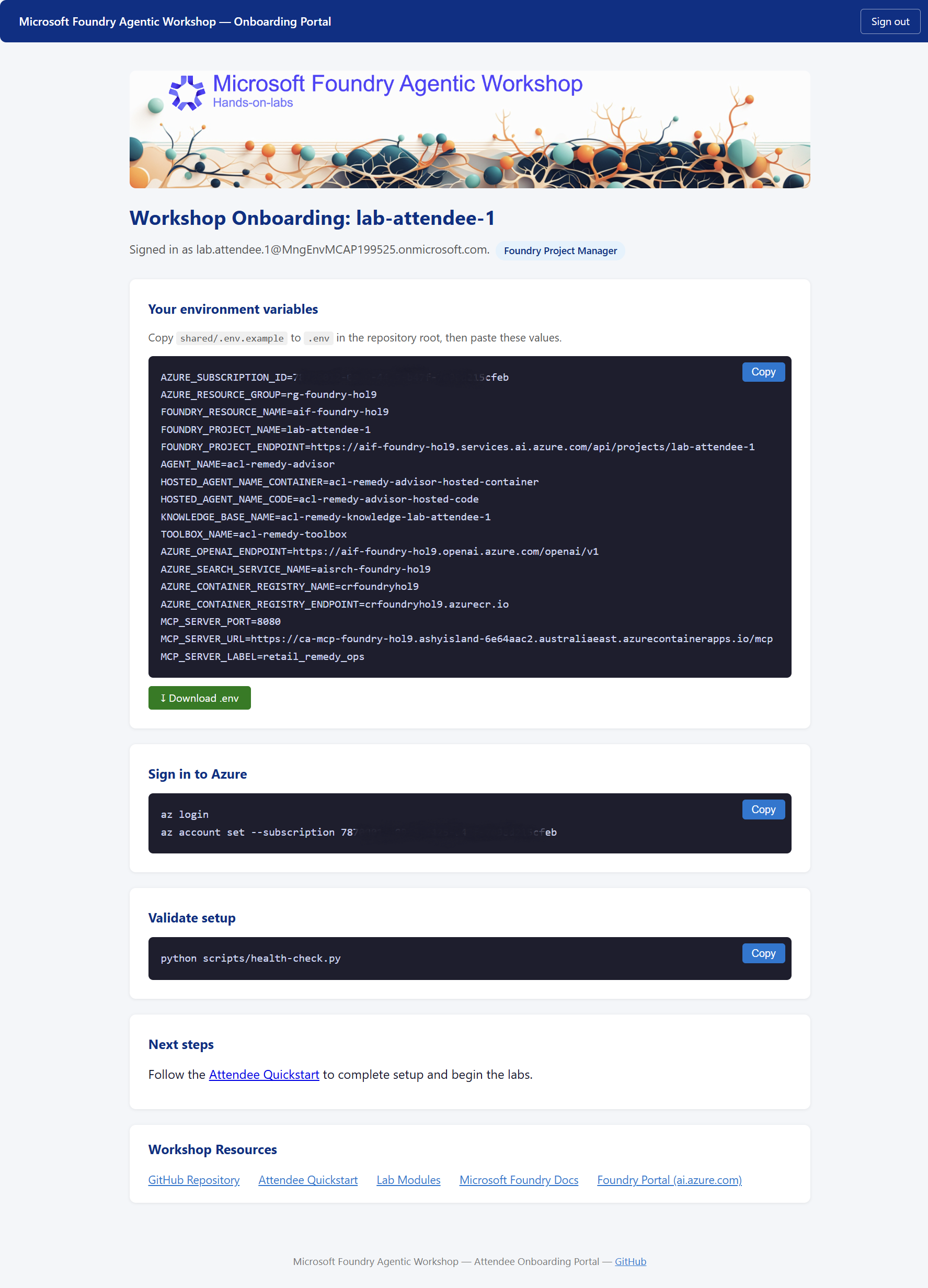 Organizer Guide | Microsoft Foundry Agentic Workshop