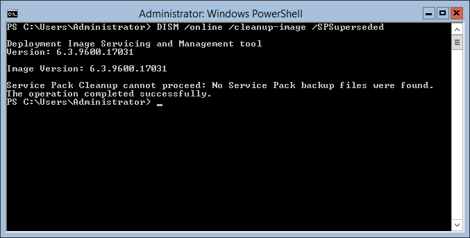 DISM /online /cleanup-image /SPSuperseded