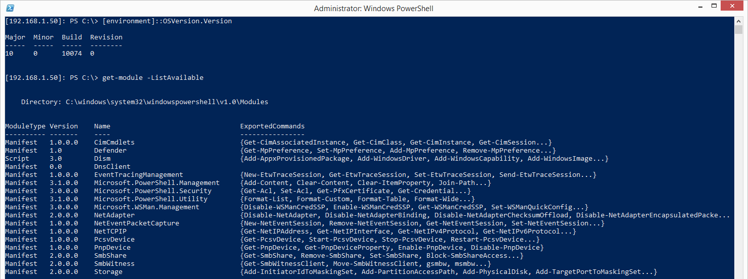 PowerShell Modules in Nano