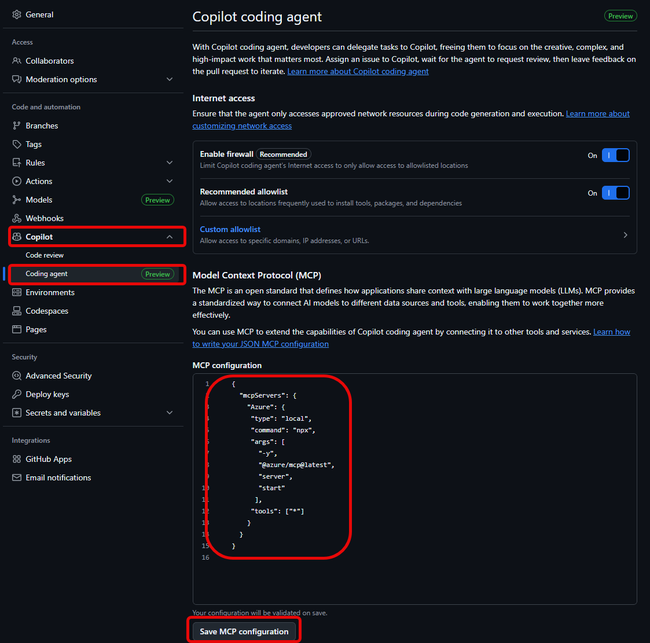 GitHub Copilot Coding Agent Azure MCP Setup GitHub Copilot Coding Agent Azure MCP Setup