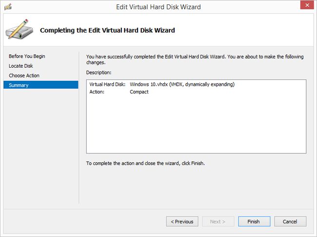 Compact a VHD using the Edit Virtual Hard Disk wizard