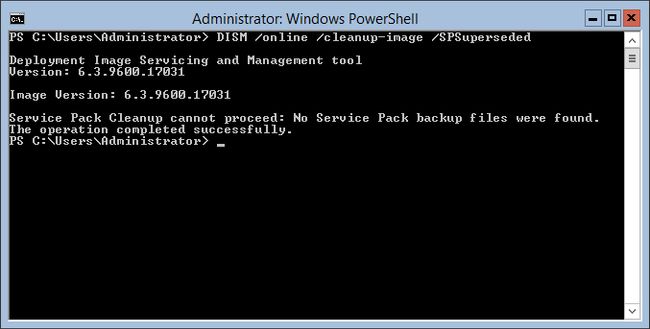 DISM /online /cleanup-image /SPSuperseded