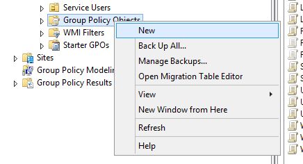 Create a new GPO