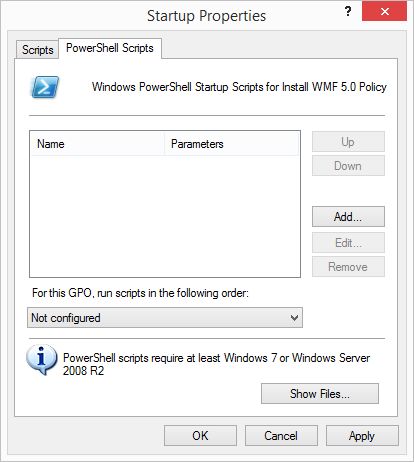 Setting the Startup PowerShell Scripts