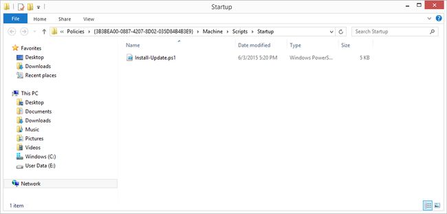 GPO Folder containing script