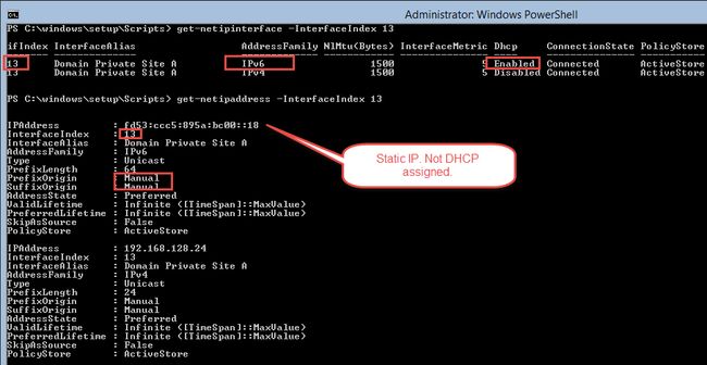 The IPv6 address is clearly statically assigned but it says DHCP is enabled!