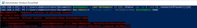 Creating a standard External VM Switch on Nano Server